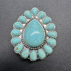 Turquoise Colored Stone Kick Stand For Phone. iPhone Grip Charm. Nice!